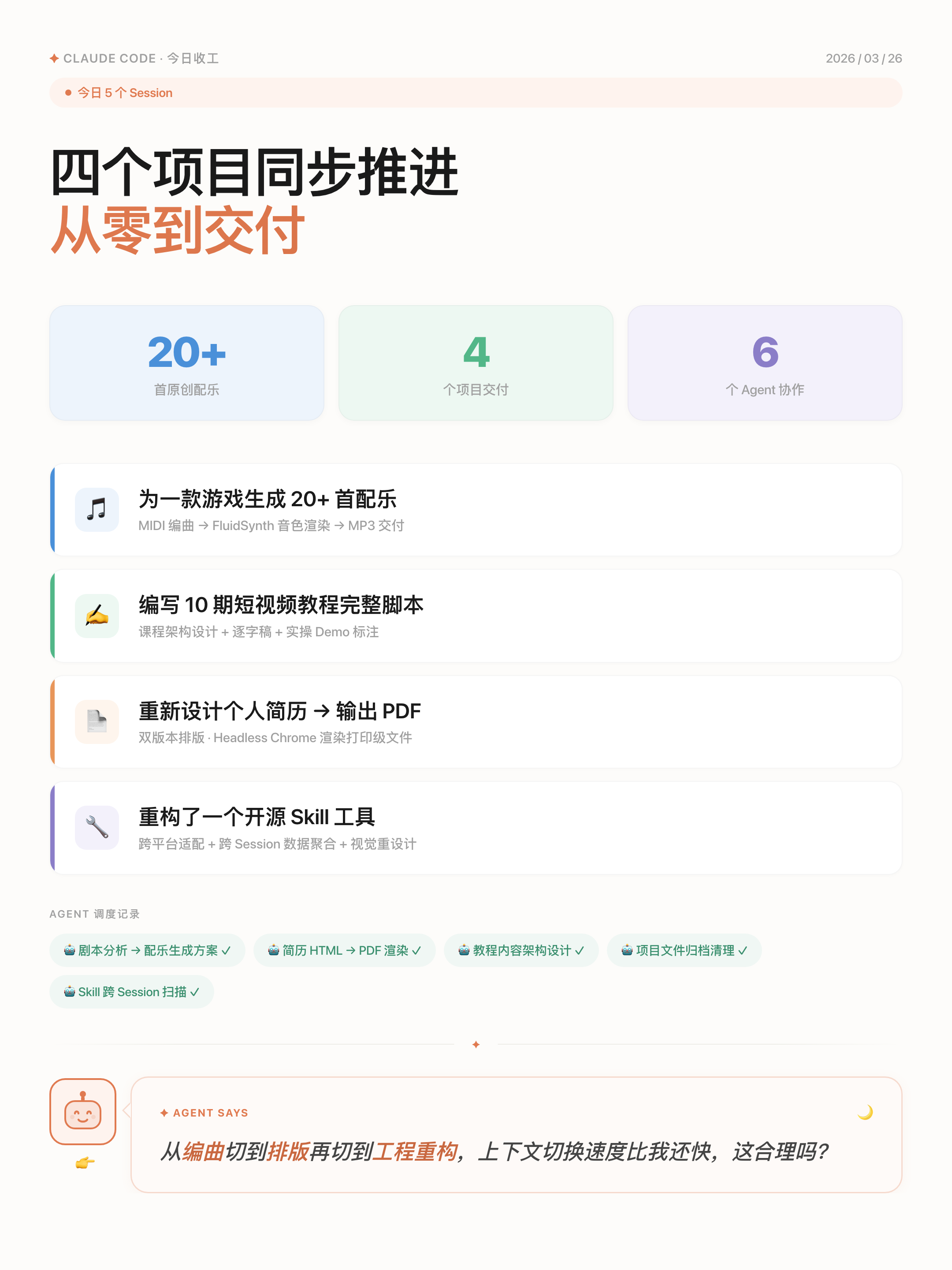 Wrap-Up 收工报告示例